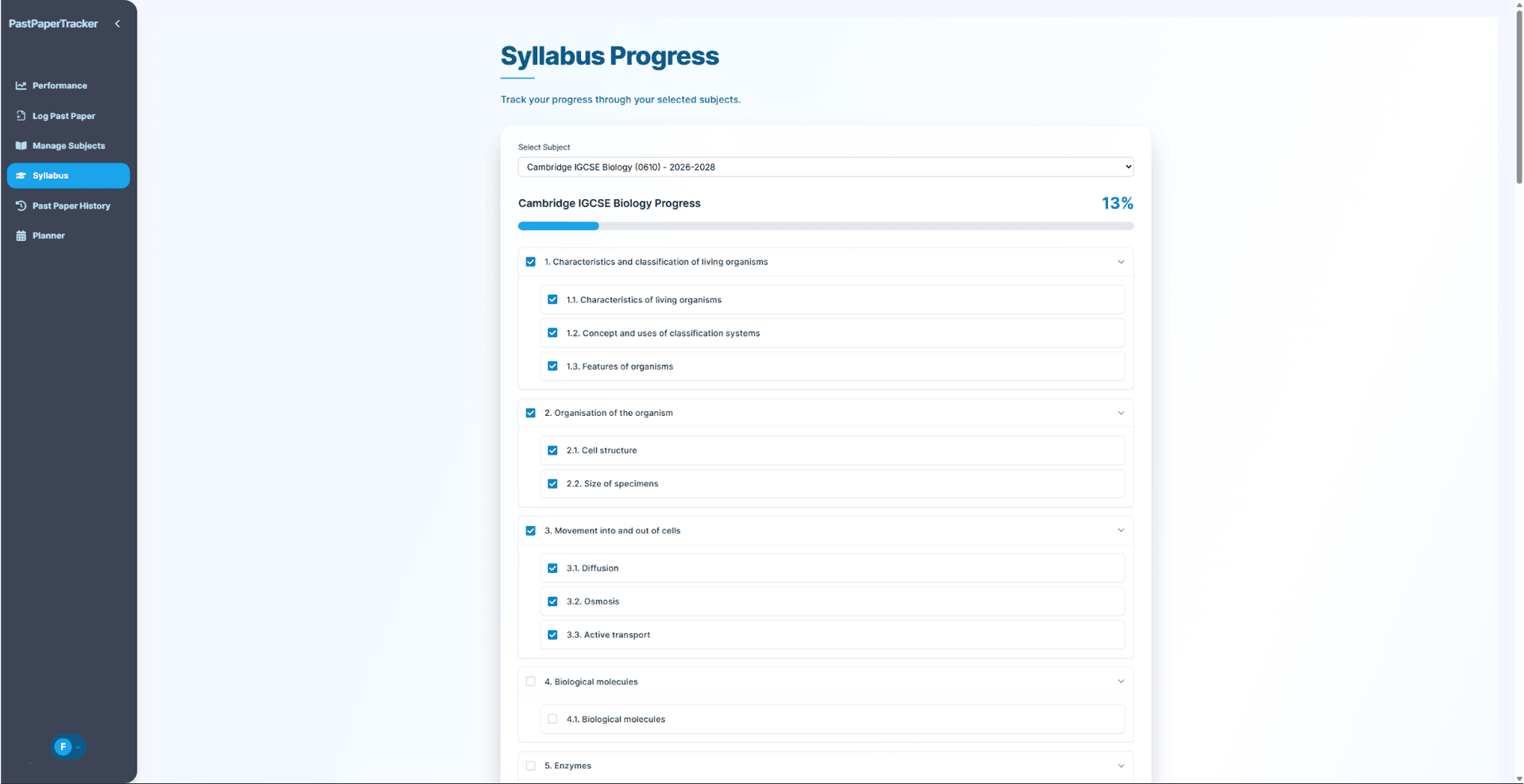 Syllabus Tracking